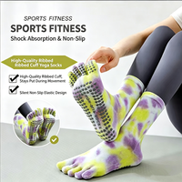 Chaussettes de yoga et de Pilates antidérapantes à cinq doigts PATON personnalisées pour femmes, avec bord côtelé, pour l'entraînement