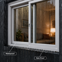 Ventana Corredera Moderna de PVC para Casa, Villa u Hotel - Doble Acristalamiento, Insonorizada, Impermeable, con Cerradura de Seguridad, Venta al Por Mayor