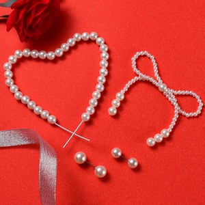 Pearl Bow Cake Decoration Heart Shape Plastic Reusable For Birthday Mother's Day Women's Day Valentine'S Day - Product Image 4