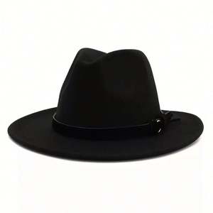 Sombrero Fedora Panamá Negro de Ala Ancha a Rayas para Hombre, Ideal para Eventos de Iglesia, Fiestas de Otoño e Invierno, Moda Casual para Exteriores, Venta Caliente Personalizada - Product Image 5