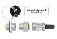 Prise d'aviation robuste WEIPU WS20 |   Connecteur mâle et femelle 2-12 broches J12TQ K15Z |   Prise filetée robuste pour l'alimentation et les signaux