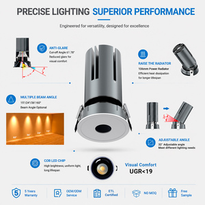 Downlight LED Commercial 3 Pouces 22W, Luminaire Encastré au <span class=keywords><strong>Plafond</strong></span>, Installation Rapide avec <span class=keywords><strong>Clip</strong></span> à Ressort pour Grille de <span class=keywords><strong>Plafond</strong></span> Suspendu - Product Image 3