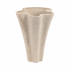 Vase cannelé raffiné, décoration contemporaine pour la maison, vase à fleurs moderne pour la présentation dans le salon, forme architecturale, vase de table - Product Image 1