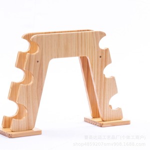Wooden <b>Dumbbell</b> Rack 3 Tier Multi Layer Storage Organizer For Gym Home Use Durable Natural Wood Color - Product Image 4