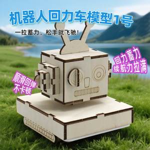 Modelo de coche robot de madera de 105 mm x 105 mm x 130 mm, juguete educativo manual para niños, kit de experimentos científicos. - Product Image 5