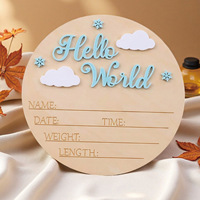 Plaque d'annonce de naissance, carte d'annonce de naissance, panneau personnalisé « Bonjour le monde »