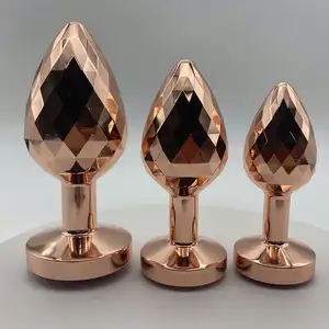 Nuovo placcato oro in metallo anale con motivo a diamante grande dilatatore anale masturbazione giocattoli sessuali per uomo/donna stimolazione anale