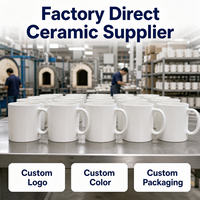Vente en gros de tasses en céramique blanches vierges de 350 ml pour sublimation, logo personnalisé, fabrication OEM, tasse à thé enduite pour impression par transfert thermique, cadeau
