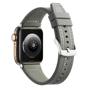 Pulsera de cuero Nueva correa de cuero genuino para Apple Watch Band Reemplazo de cuero Correa de muñeca para iwatch series 8 7