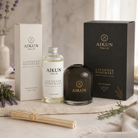 Diffuseur de parfum d'ambiance personnalisé AIKUN avec bâtonnets, flacon en verre pour aromathérapie, emballage cadeau pour la décoration intérieure