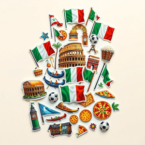 Paquete de pegatinas de Italia de 230 Uds., pegatinas de bandera de Italia para niños, aficionados al fútbol, fiesta italiana, álbum de recortes, decoraciones para el <span class=keywords><strong>aula</strong></span> - Product Image 2