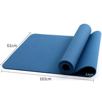 Tapete de Yoga TPE Antideslizante de 6mm, Profesional, con Logotipo Personalizado, para Gimnasio en Casa, Color Puro, Suave, Ecológico, Impermeable, para Pilates