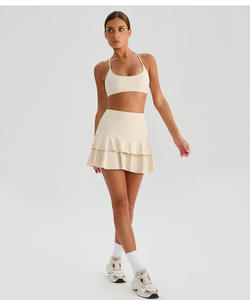 Conjunto Deportivo de Dos Piezas para Mujer, Top Deportivo con Tirantes y Falda de Tenis con Volantes, Transpirable, para Yoga, Running y Actividades al Aire Libre - Product Image 6