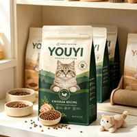 Sacs à fond plat personnalisés de 1 kg, 2 kg, 3 kg, 5 kg, qualité alimentaire, étanches à l'humidité, avec fermeture éclair, pour l'emballage d'aliments pour animaux de compagnie (chiens et chats)