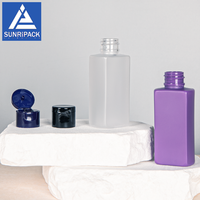 Flacon pulvérisateur carré en plastique PET de 50 ml pour parfum, avec compte-gouttes, vide, pour cosmétiques