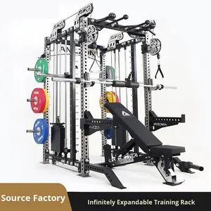 Máquina Smith, Soporte para Sentadillas, Soporte <span class=keywords><strong>de</strong></span> Entrenamiento Comercial <span class=keywords><strong>de</strong></span> Expansión Infinita, Multifuncional, <span class=keywords><strong>de</strong></span> Acero, No Plegable, Completo para Gimnasio - Product Image 5
