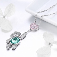 Colliers en diamant pour femmes, plaqués or, chaîne cubaine, cristal, couple, pendentif cœur personnalisé, pierre précieuse, collier en argent sterling 925
