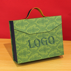 Custom Logo Embossed Handle <b>Eco</b>-Friendly Art Paper Rigid Box Sponge Lining for High Capacity Luxury Cosmetic Corporate Gifts - Product Image 5