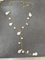 Collier en pierre naturelle avec perle naturelle pour un look élégant, bijoux d'été, pendentif en perle baroque fait main de luxe