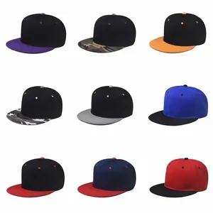 Custom Made Mens Fashion di alta qualità 6 pannelli 3D ricamo Logo Flat Bill strutturato Hip Hop Gorras Snapback Hat Caps
