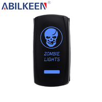 Interrupteur à bascule pour voiture, durable, 12V 24V, 5 broches, avec symboles gravés au laser, étanche IP65, en métal, pour le contrôle électrique automobile