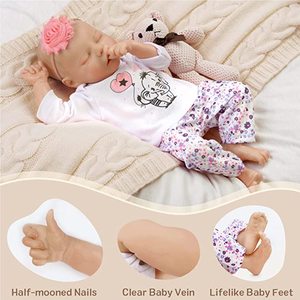 Poupée <span class=keywords><strong>Reborn</strong></span> Sexy Monkey Crawling en Vinyle Complet, Costume de Bébé Elsa 80cm avec Fonction de Pipi et de Boire de l'Eau, Tissu Rs - Product Image 4