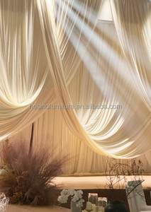 Tenda Drappeggiata Lussuosa Hesino in Spandex Elasticizzato a 4 Vie Oro/Bianco/Argento/Nero ad Alta Ombreggiatura (70%-90%) per Eventi Nuziali - Product Image 5