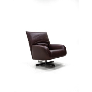Sillón Reclinable de Diseño con Reposapiés, Silla Giratoria Contemporánea de Respaldo Alto, Silla de Ocio de Tela Afelpada para Oficina en Casa - Product Image 5