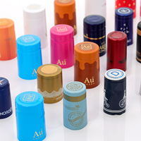 Capsules de bouteilles de vin en PVC avec logo personnalisé, ruban adhésif, capsules ROPP, inviolables, couleur personnalisée, vente en gros