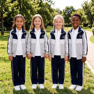 Uniformes Escolares Personalizados y Económicos para Niños, Resistentes a las Manchas, Conjunto Deportivo Infantil, Ropa para Niños, Chaqueta Gris para Primaria - Product Image 1