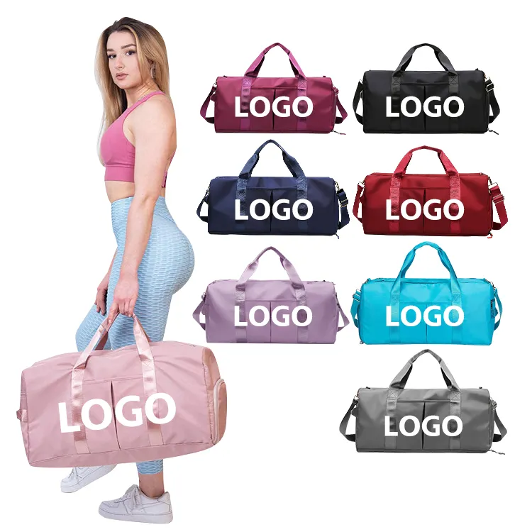 fashion designers sport fitness duffel bag portable cross shoulder foldable luggage traveling bag with shoe pocket