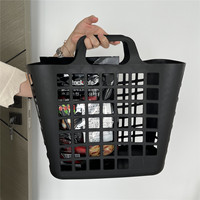 Panier de rangement en plastique de couleur personnalisée Conteneur de stockage des aliments Boîte Panier organisateur avec poignée