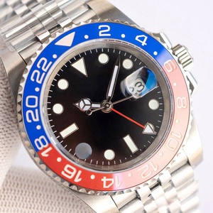 Montre mécanique automatique à double fuseau horaire en acier inoxydable 904L <span class=keywords><strong>de</strong></span> haute qualité, <span class=keywords><strong>lunette</strong></span> en céramique rouge et bleue, montre lumineuse, montre <span class=keywords><strong>de</strong></span> sport pour hommes d'affaires - Product Image 2