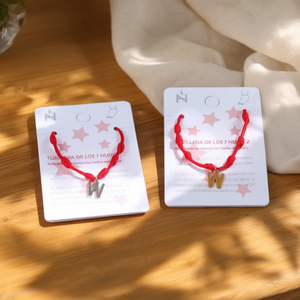 Cavigliera da donna in acciaio inossidabile con lettera W e nodo a sette stelle, gioiello alla moda. - Product Image 2