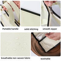 Kantong Penutup Debu Transparan Grosir untuk Lemari, Tas Gantung dengan Ritsleting dan Pegangan, Organizer Penyimpanan, Kantong Debu Tas Tangan Bahan Non-Woven Ramah Lingkungan