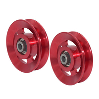 Poulie en aluminium 6061 usinée CNC sur mesure, anodisée rouge, pour machine de crossover de câbles, équipement de fitness, salle de sport, précision OEM