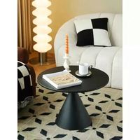Vente en gros d'ATUNUS de table centrale de canapé de chevet tables basses rondes modernes en métal noir pour le salon à la maison