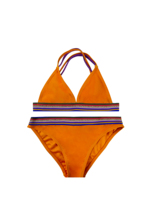 Maillot de bain deux pièces à feuilles tropicales pour filles, ensemble bikini imprimé floral, pour les vacances d'été des enfants
