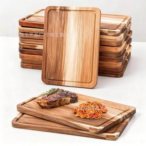 Wooden Square Serving <b>Tray</b> For Steaks <b>Snacks</b> Party Platter Durable Residential Use - Product Image 5