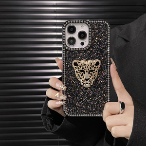 Maxun sang trọng Leopard Bling Kim Cương Trường hợp điện thoại cho Iphone 15 Pro Max 14 13 phụ nữ cô gái sáng bóng long lanh rõ ràng trường hợp - Product Image 5