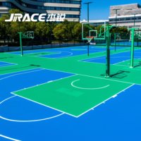 Suelo Deportivo JRACE Aprobado por la FIBA, Resistente al Desgaste, Superficie para Cancha de Baloncesto Interior y Exterior para Competición Profesional