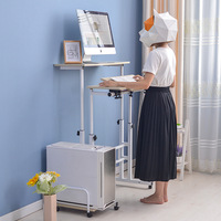 Table de chevet pliable multifonctionnelle YOUTAI, bureaux réglables en hauteur avec roulettes, bureau pour ordinateur portable