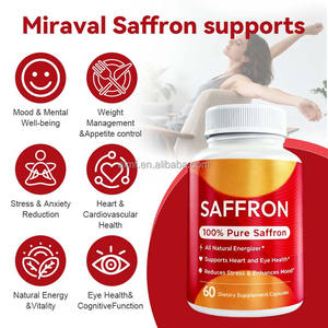 Extracto Puro de Azafrán, Energizante Natural, Apoya la Salud del Corazón y la Vista, Reduce el Estrés, Mejora el Estado de Ánimo, Suplemento Dietético, Cápsulas de Azafrán - Product Image 2