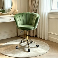 Fauteuil pivotant en velours de style nordique, rembourré, pour salon, chambre, bureau à domicile