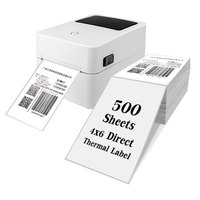 Label Pengiriman Termal Perekat Tahan Air Kinmit 4"x6" - Gulungan Kertas Kontinu Tanpa Lapisan/Pelapis, Dapat Dicetak Barcode, ISO9001