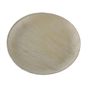 Palm Leaf Serving <b>Plate</b> Solid Color Minimalist Eco-Friendly Biodegradable <b>Disposable</b> Party Engraving Stand Dishes <b>Plates</b> 18 cm - Product Image 1