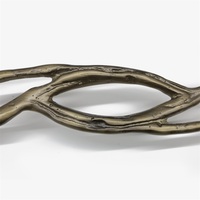 Paire de poignées de porte principale en cuivre pur sculptées en forme de branche d'arbre, design rustique en forme de brindille, poignées d'entrée haut de gamme pour villa et hôtel