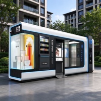 Cabine de service préfabriquée intelligente 5G en structure acier pour magasins de détail sans personnel dans les parcs et les zones touristiques