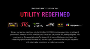 จอเกมมิ่ง A.S.U.S ROG Strix XG259CMS USB Type-C ขนาด 24.5 นิ้ว ความละเอียด 1920*1080 310Hz (มากกว่า 144Hz) 1ms (GTG) Fast IPS - Product Image 2