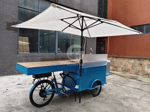 Triciclo de carga de tres ruedas personalizado de alta calidad: carrito compacto para café y hot dogs - Product Image 4